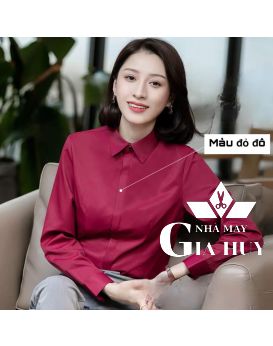 SƠ MI NỮ TAY DÀI MÀU ĐỎ ĐÔ SMU01