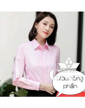 SƠ MI NỮ TAY DÀI MÀU HỒNG PHẤN SMU02