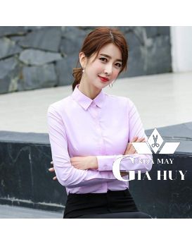 SƠ MI NỮ TAY DÀI MÀU TÍM NHẠT SMU04