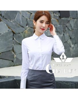 SƠ MI NỮ TAY DÀI MÀU TRẮNG SMU05