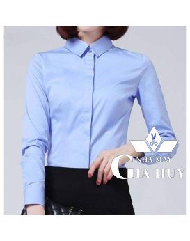 SƠ MI NỮ TAY DÀI MÀU XANH DƯƠNG SMU06