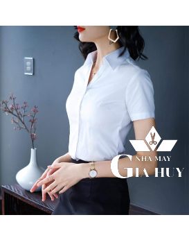SƠ MI NỮ TAY NGẮN MÀU TRẮNG SMU07