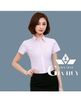 SƠ MI NỮ TAY NGẮN MÀU HỒNG PHẤN SMU08
