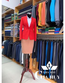 VEST NỮ CAO CẤP CHUẨN PHOM MÀU ĐỎ CAM