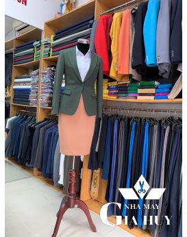 VEST NỮ CAO CẤP CHUẨN PHOM MÀU XANH RÊU ĐẬM
